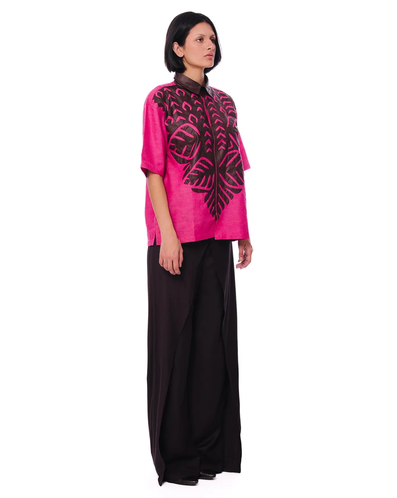 Collected XX Brown and Pink Pink Leather Applique Shirt - CULT - haider