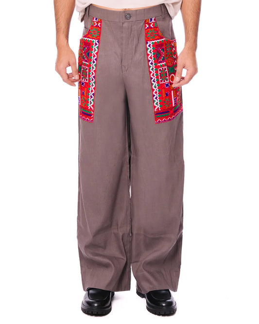 collected xx grey patchwork pants cult store pakistan