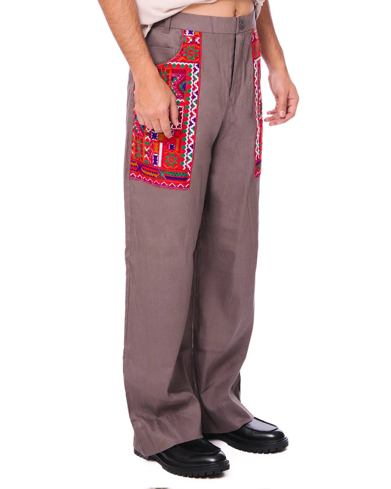 Collected XX Grey Grey Patchwork Pants - CULT - haider