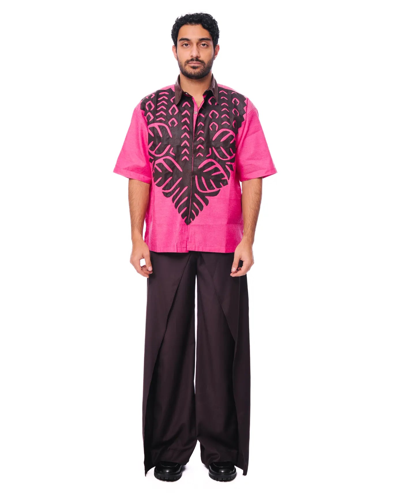 Collected XX Brown and Pink Pink Leather Applique Shirt - CULT - haider