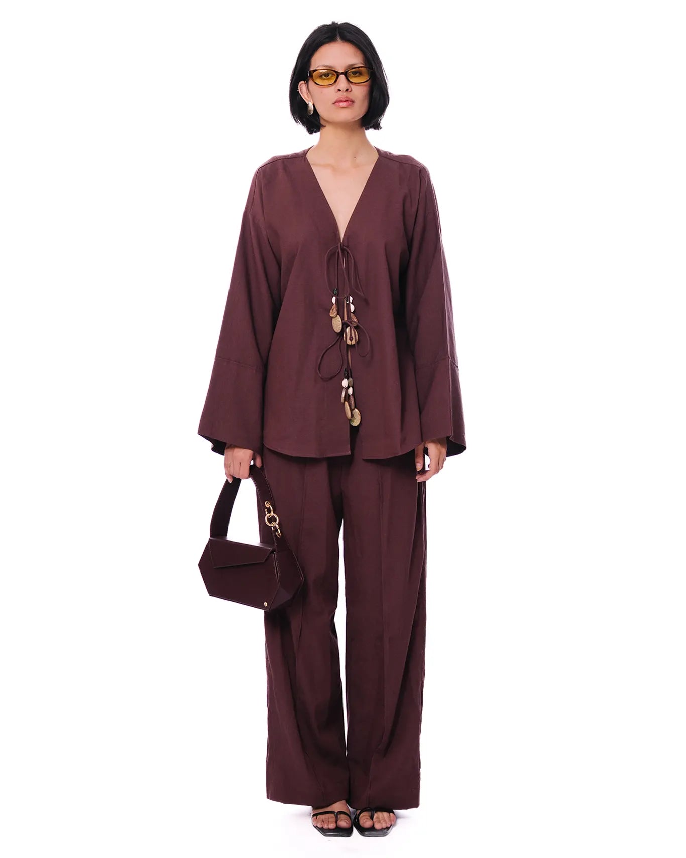 Curated Official Brown Brown Jap Linen Set - CULT - haider