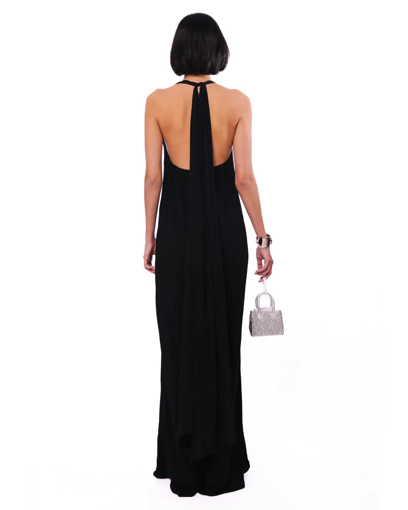 Curated Official Black Black Scarf Drape Dress - CULT - haider