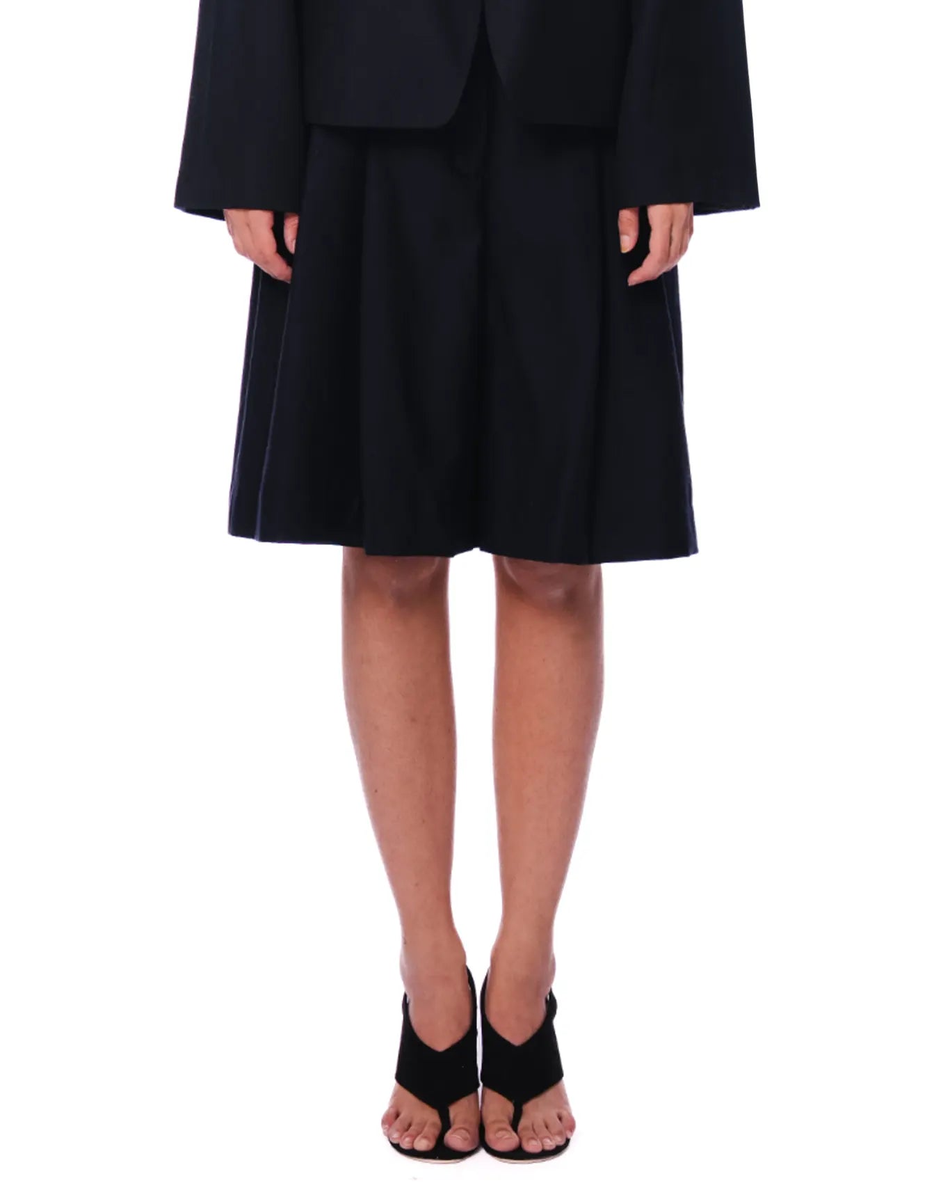 Cyanide Navy Blue Navy Pleated Wool Shorts - CULT - haider