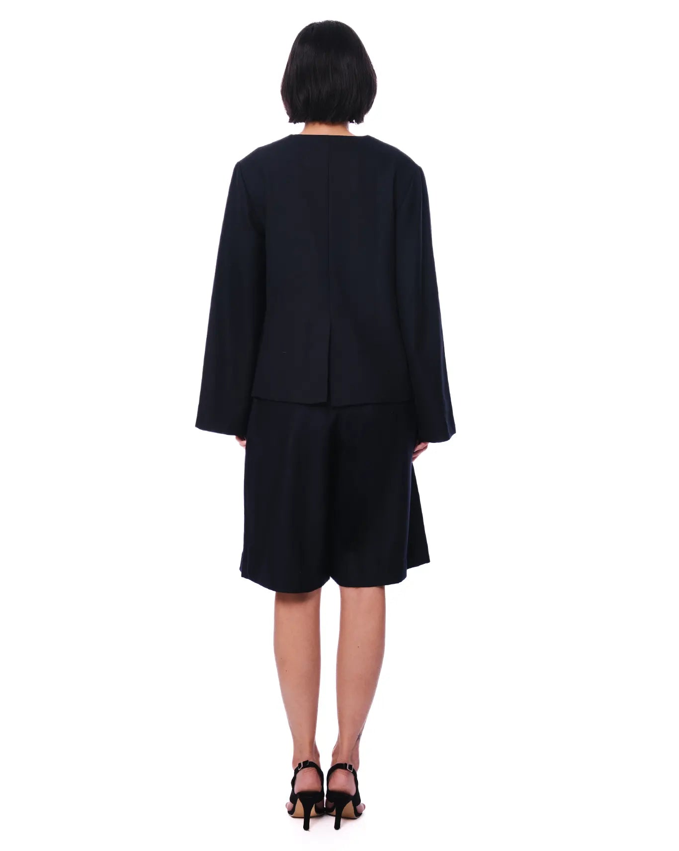 Cyanide Navy Blue Navy Pleated Wool Shorts - CULT - haider