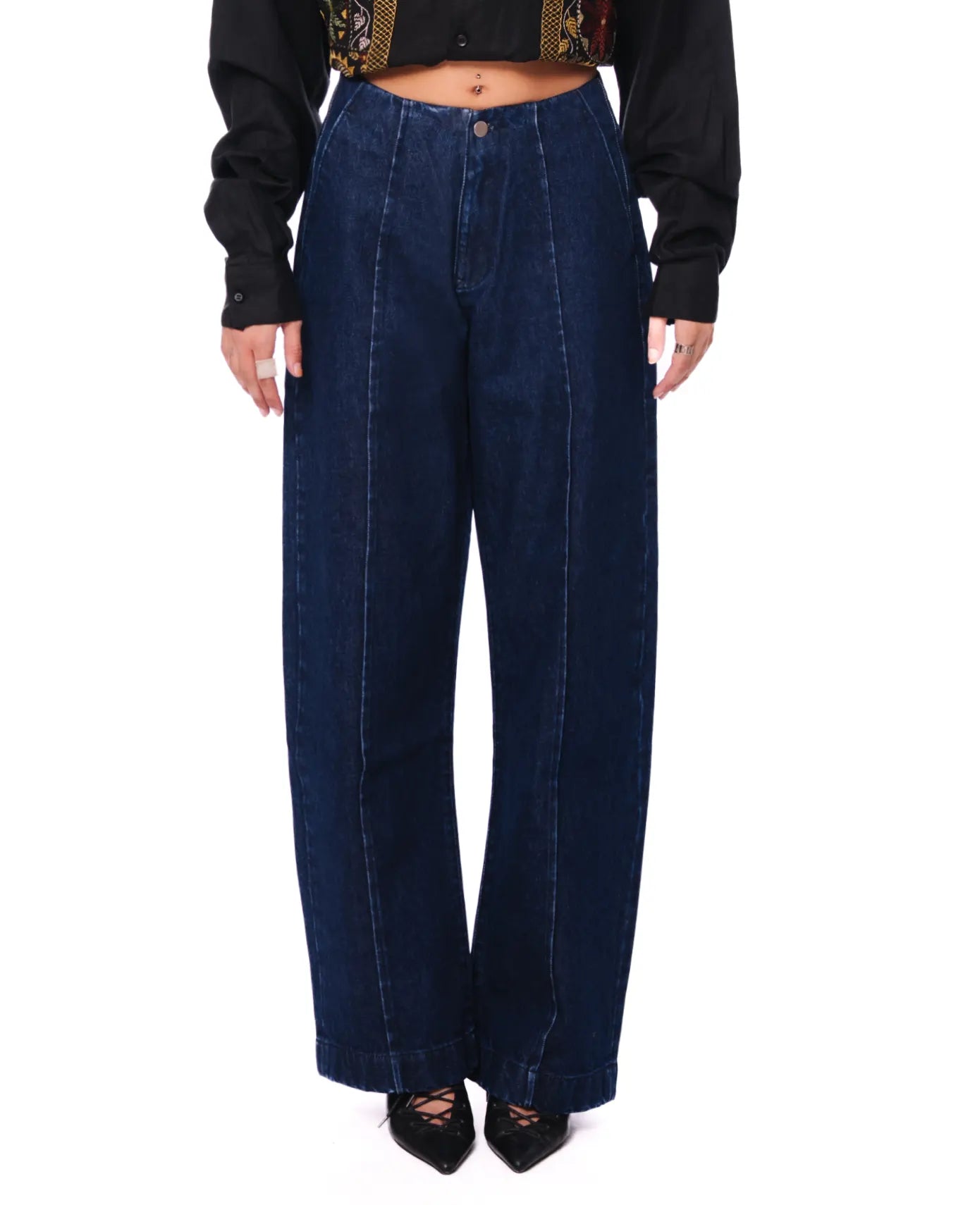 Cyanide Blue Navy Welt Curved Denim Pants - CULT - haider