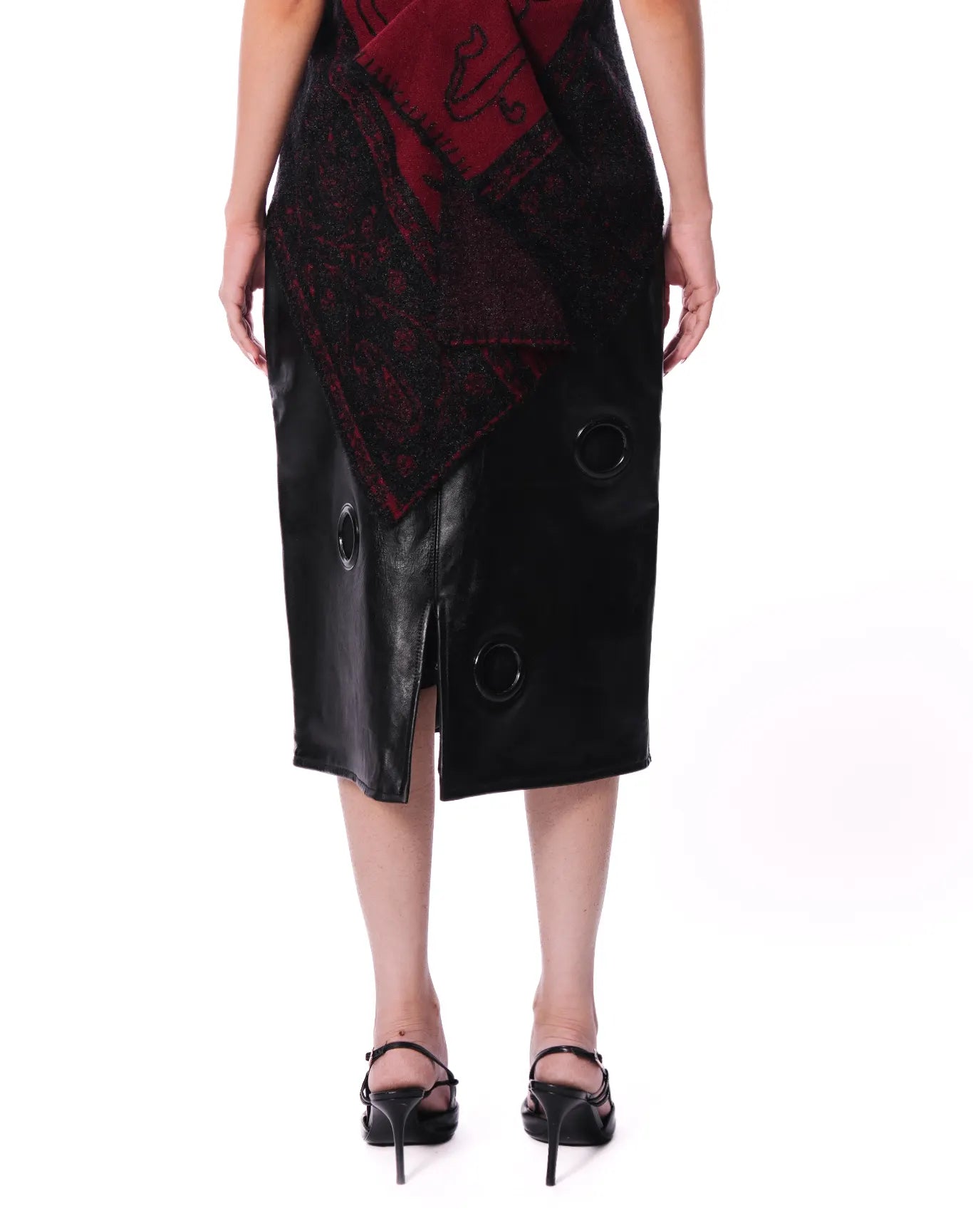 Cyanide Black Eyelet Midi Skirt - CULT - haider