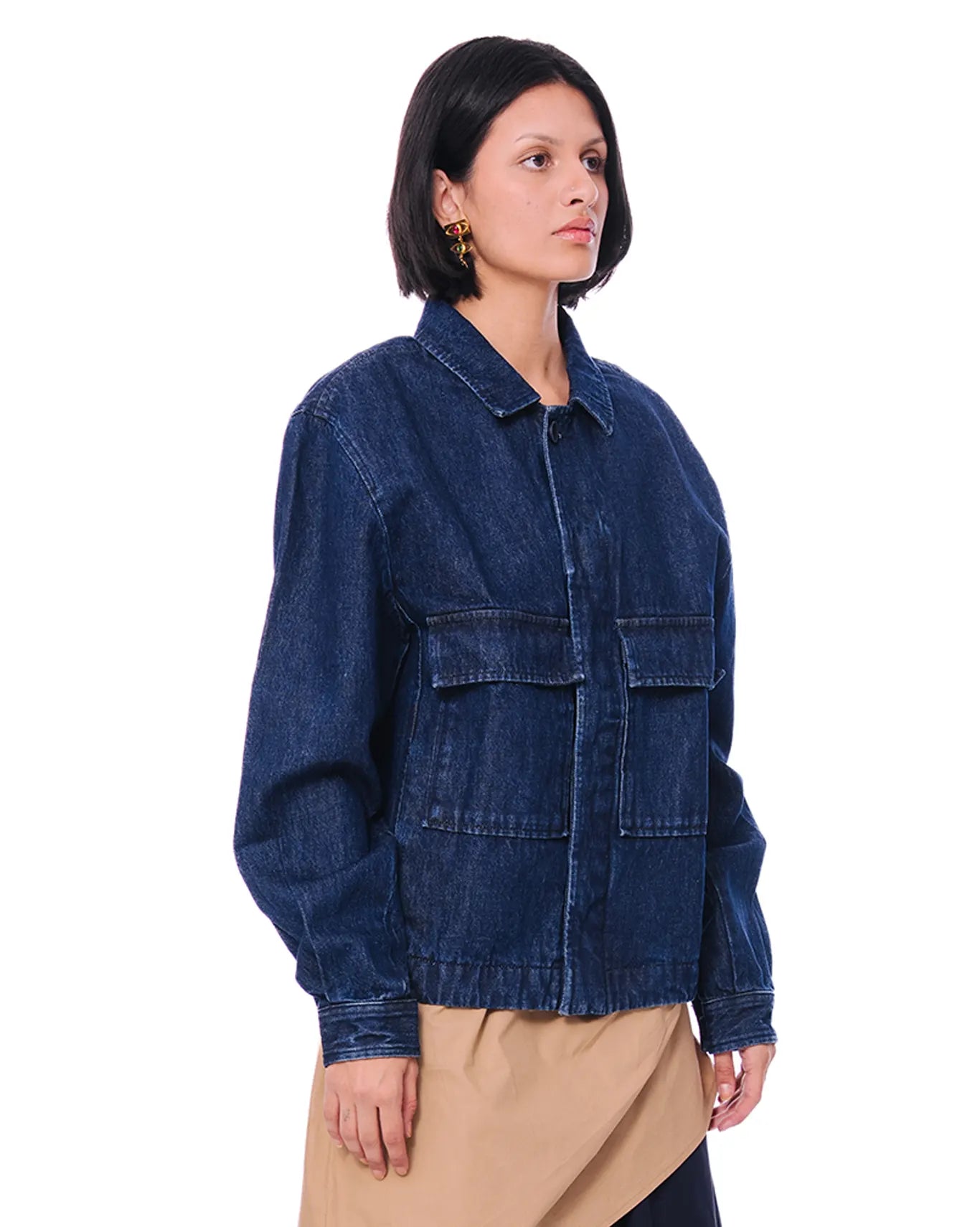 cyanide navy boxy denim jacket cult store pakistan