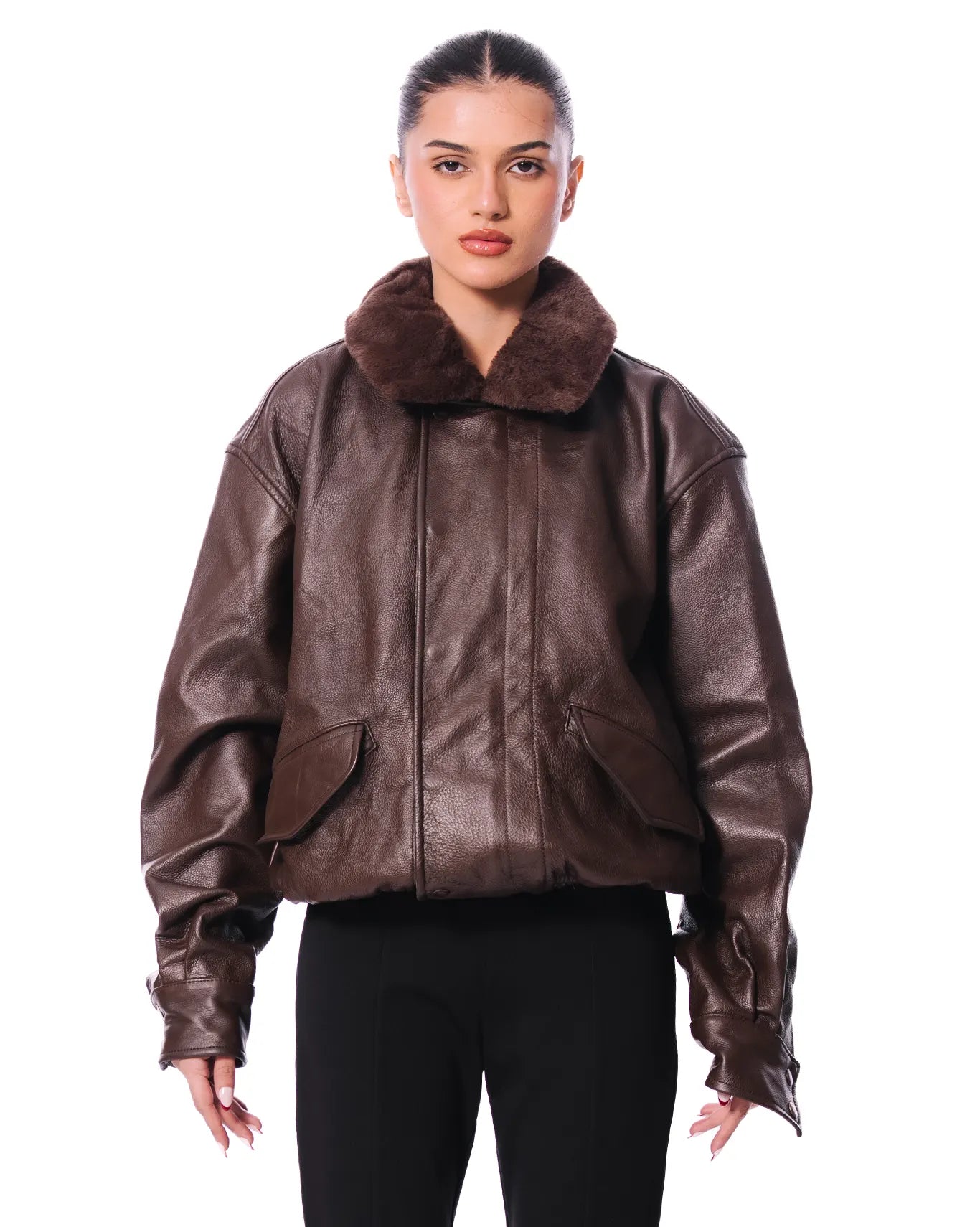 Cyanide Brown Utility Leather Jacket - CULT - haider