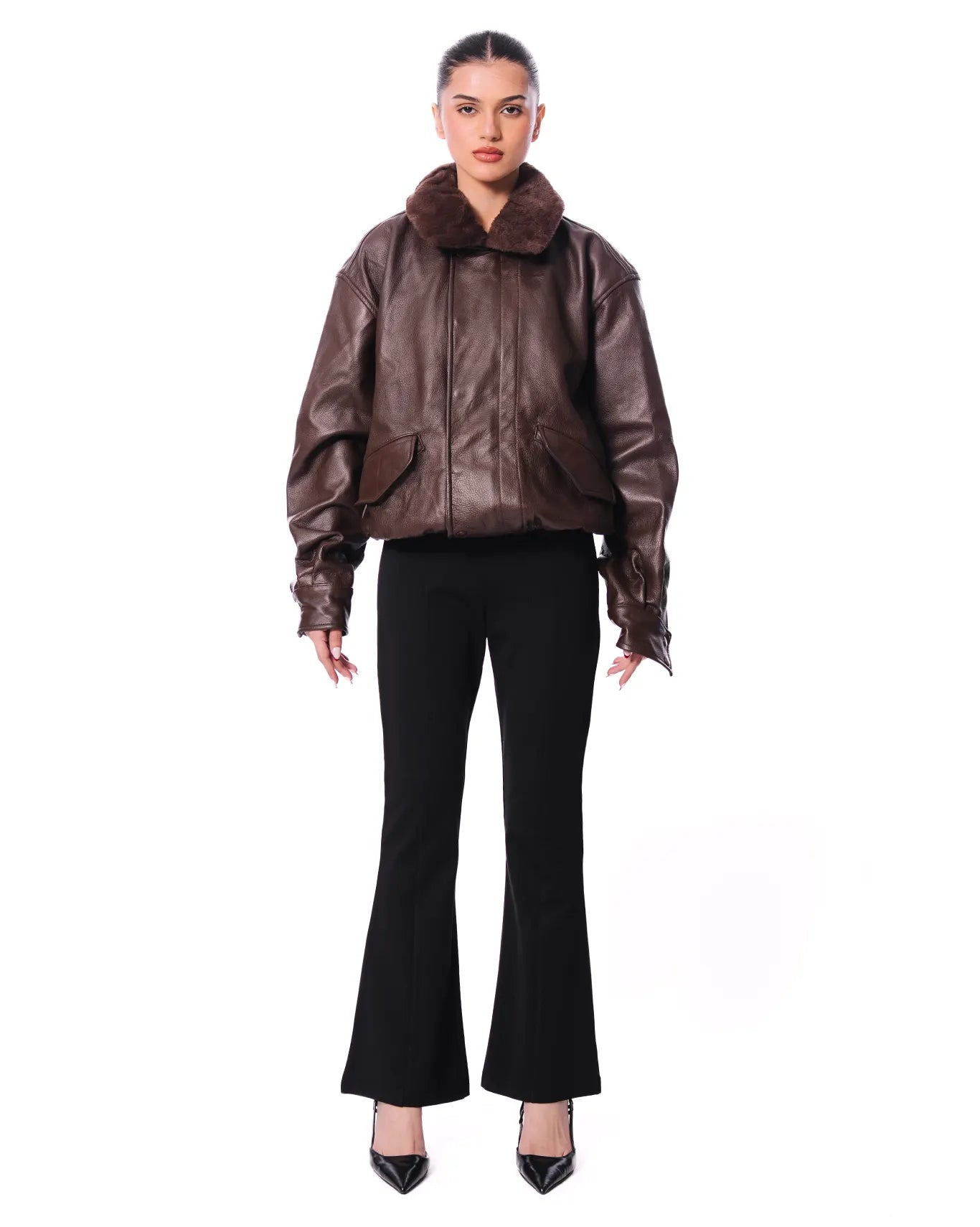Cyanide Brown Utility Leather Jacket - CULT - haider