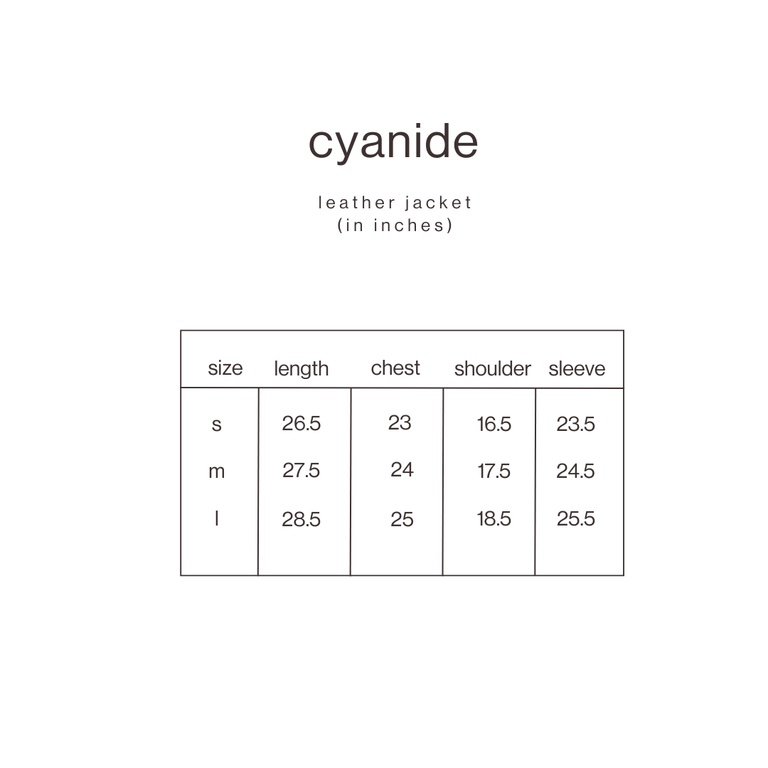 Size Guide for Brown Leather Jacket