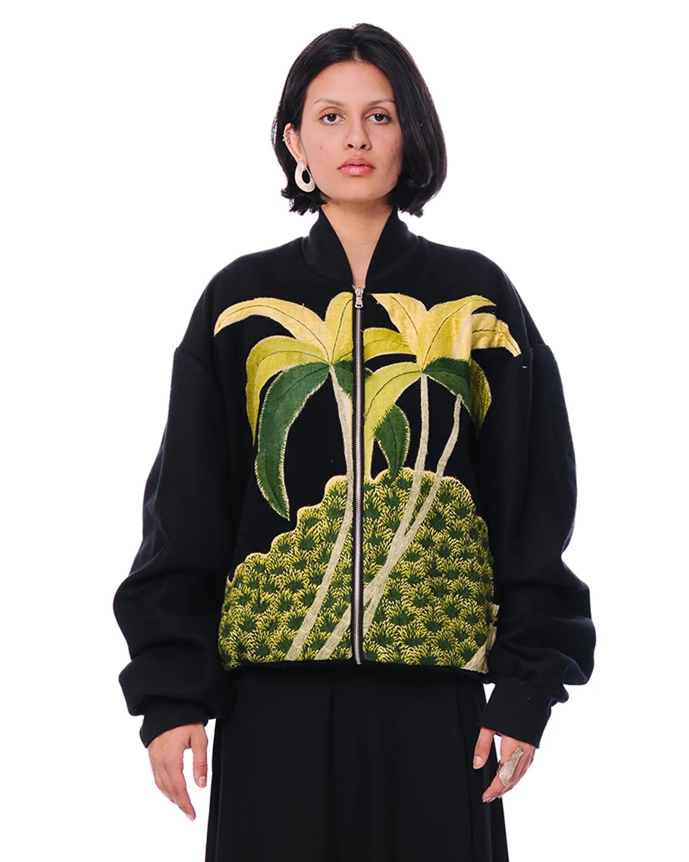 demo black after party bomber applique embroidered womenswear outerwear jacket cult store pakistan