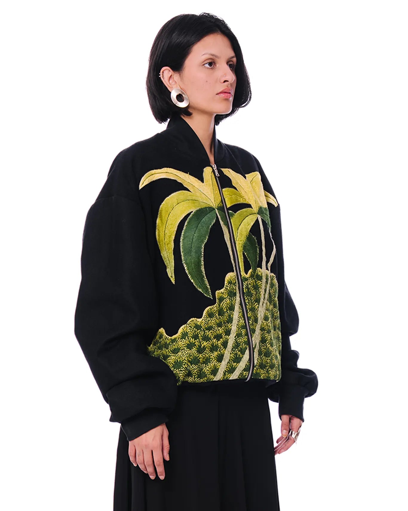 demo black after party bomber applique embroidered womenswear outerwear jacket cult store pakistan