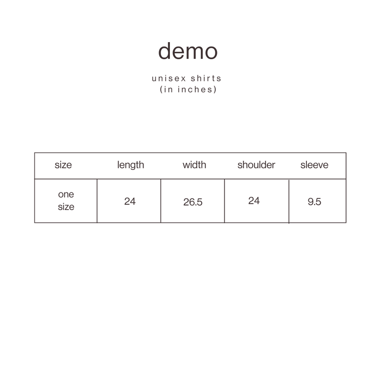 Size Guide for White Unwind T-Shirt