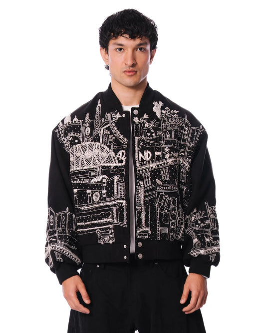Dreams of Arthur Black NYC Skyline Bomber Cult Store Pakistan Luxury Outerwear