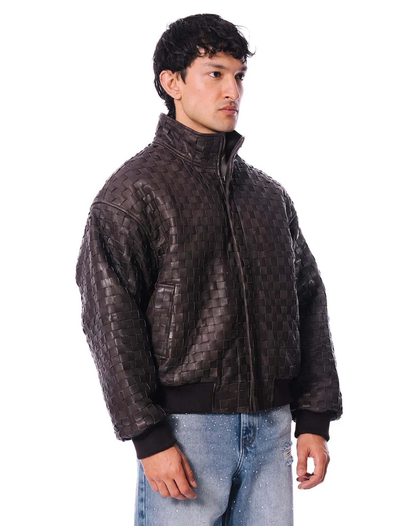 Dreams of Arthur Brown Brown Braided Leather Jacket - CULT - haider