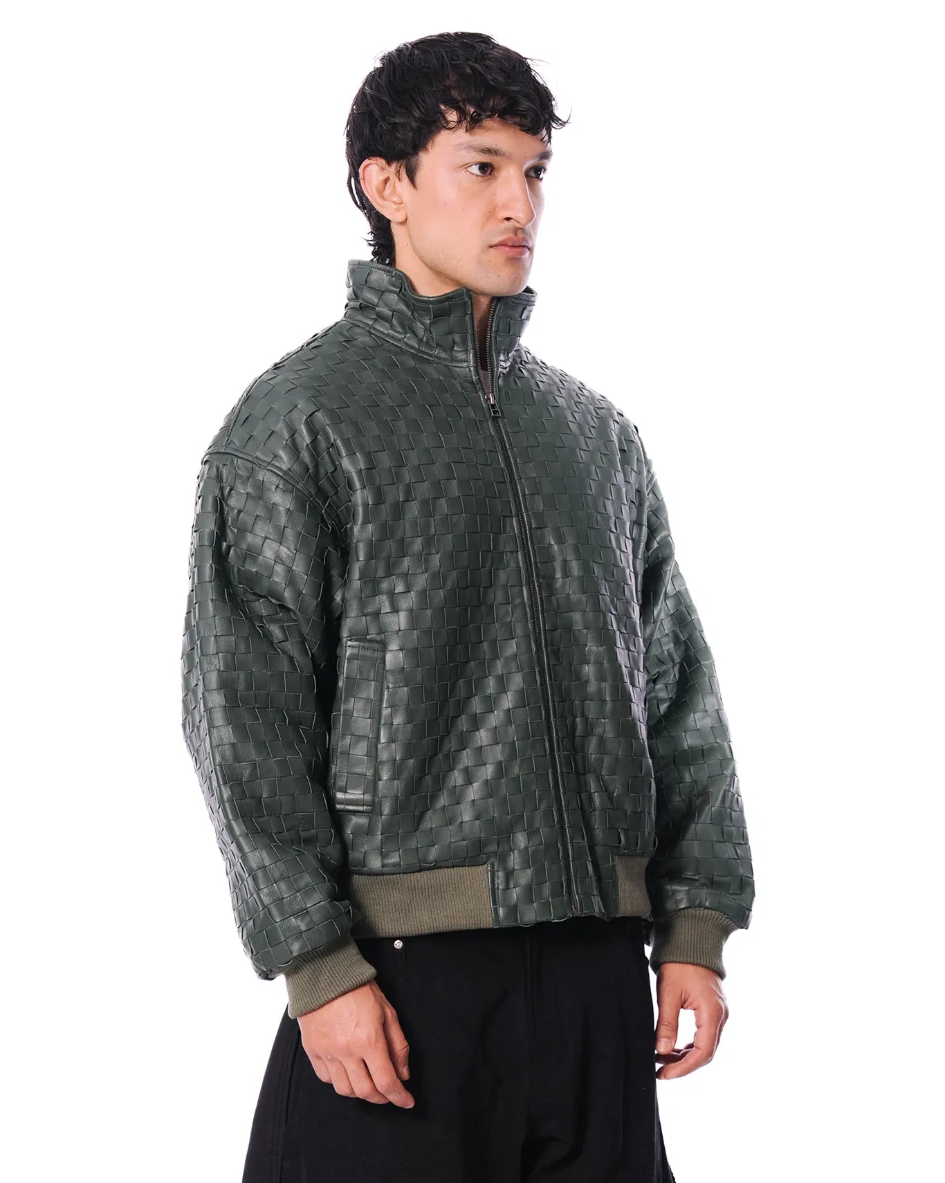 Dreams of Arthur Green Green Braided Leather Jacket - CULT - haider