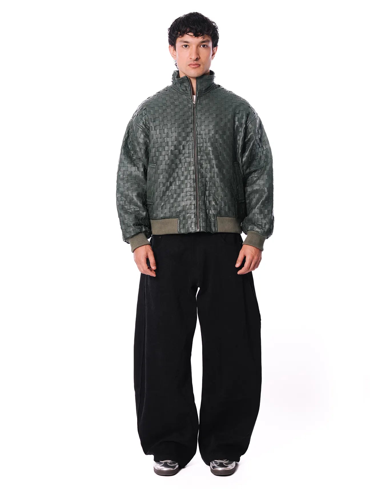 Dreams of Arthur Green Green Braided Leather Jacket - CULT - haider