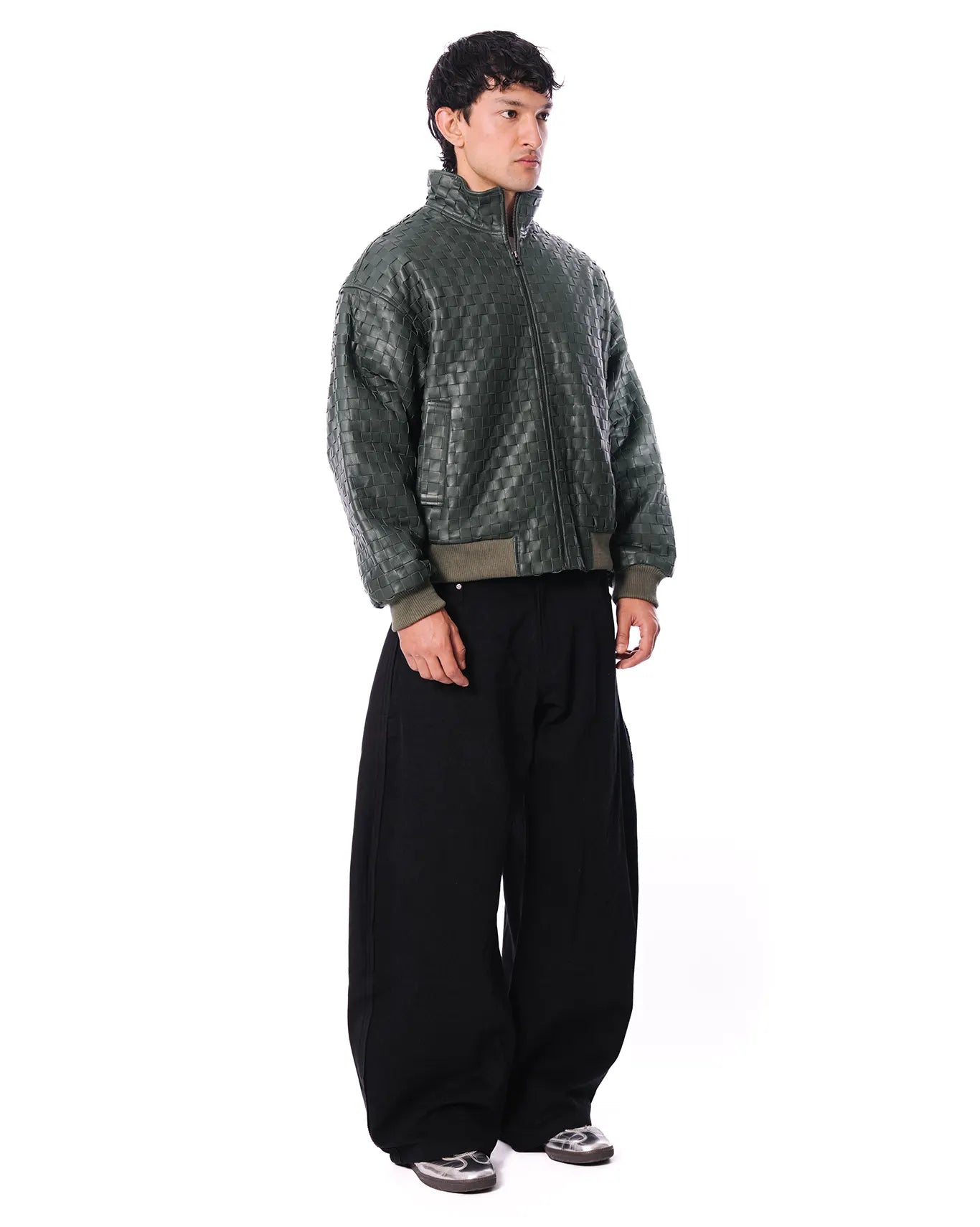 dreams of arthur green leather braided jacket cult store pakistan 4