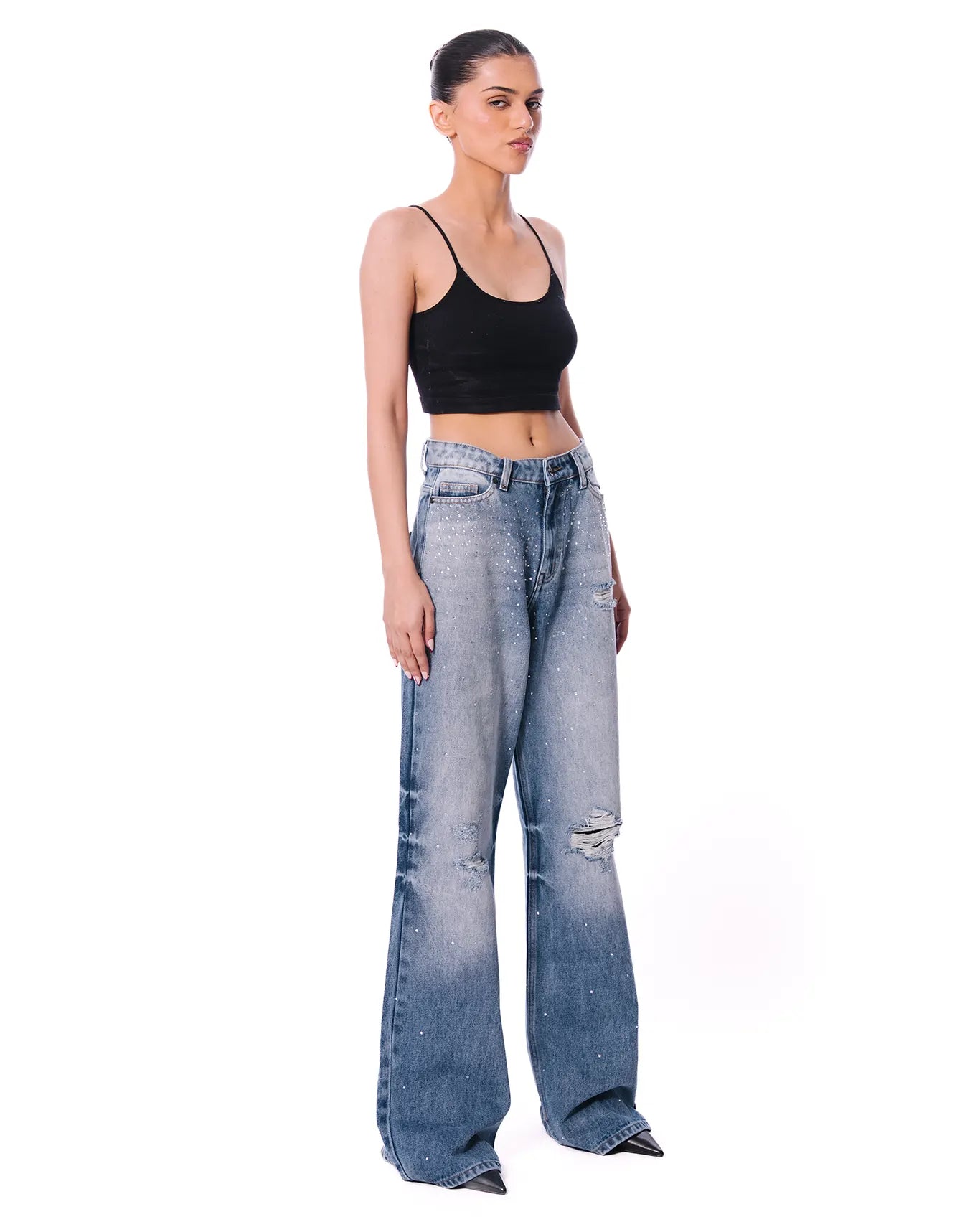 Dreams of Arthur Blue Rhinestone Sparkly Denims - CULT - haider