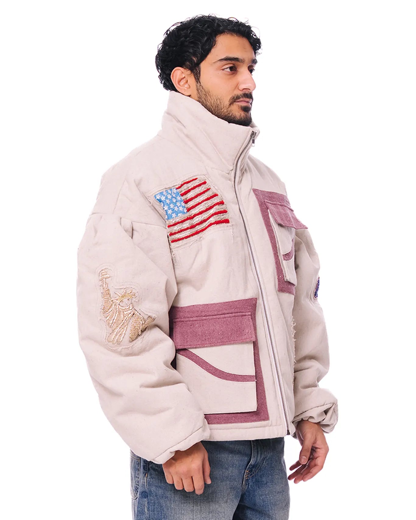 Dreams of Arthur White White Poofy Embroidered Puffer - CULT - haider