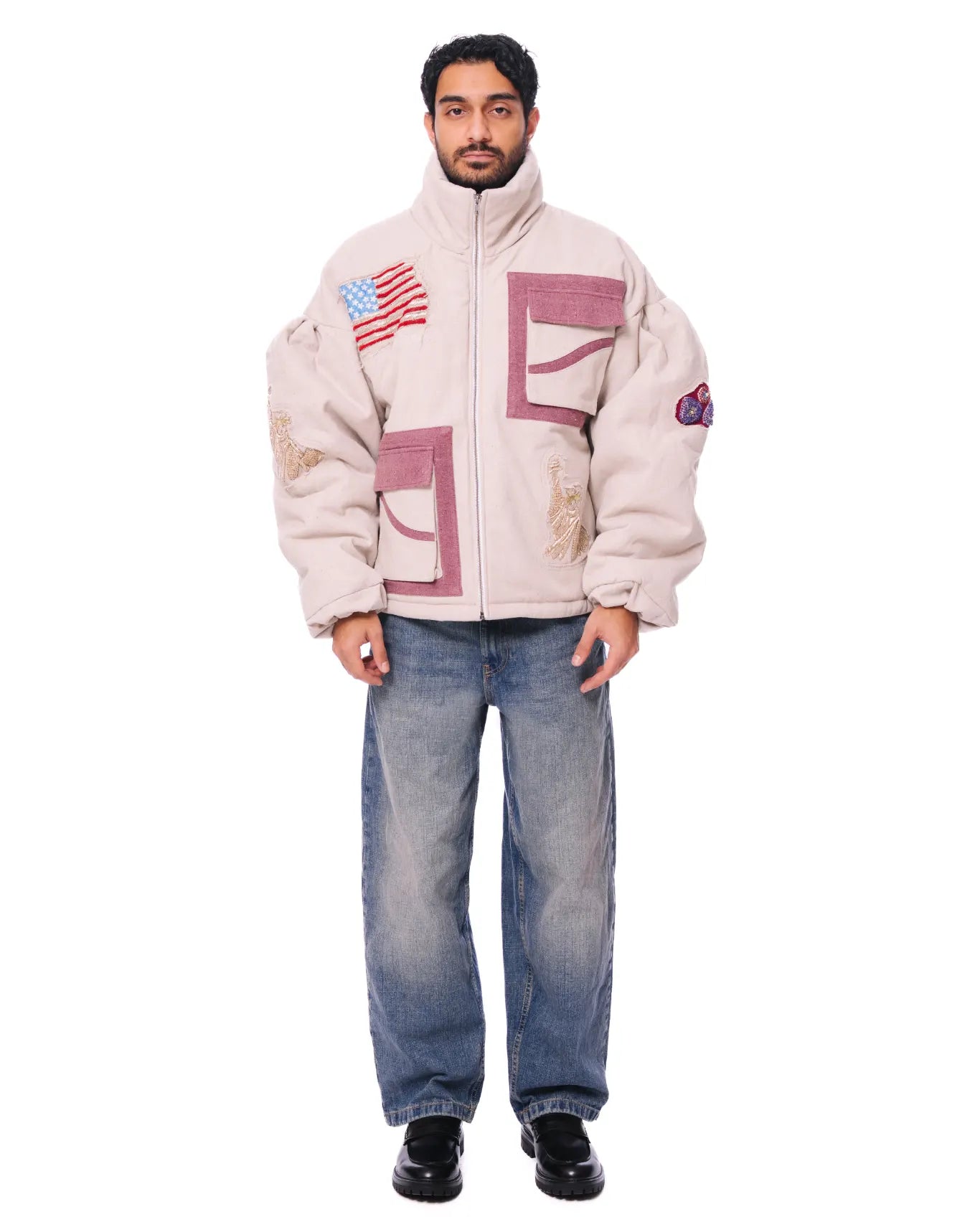 Dreams of Arthur White White Poofy Embroidered Puffer - CULT - haider