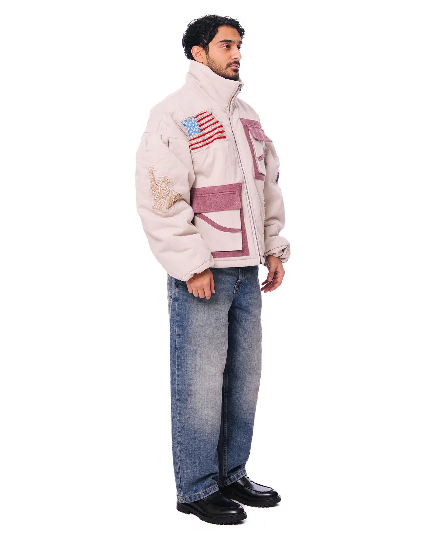 dreams of arthur white poofy embroidered jacket cult store pakistan