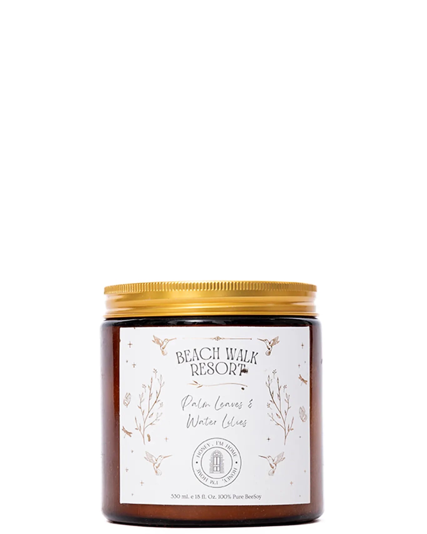 honey im home Beach Walk Resort - Palm Leaves & Water Lilies Candle (Large) cult