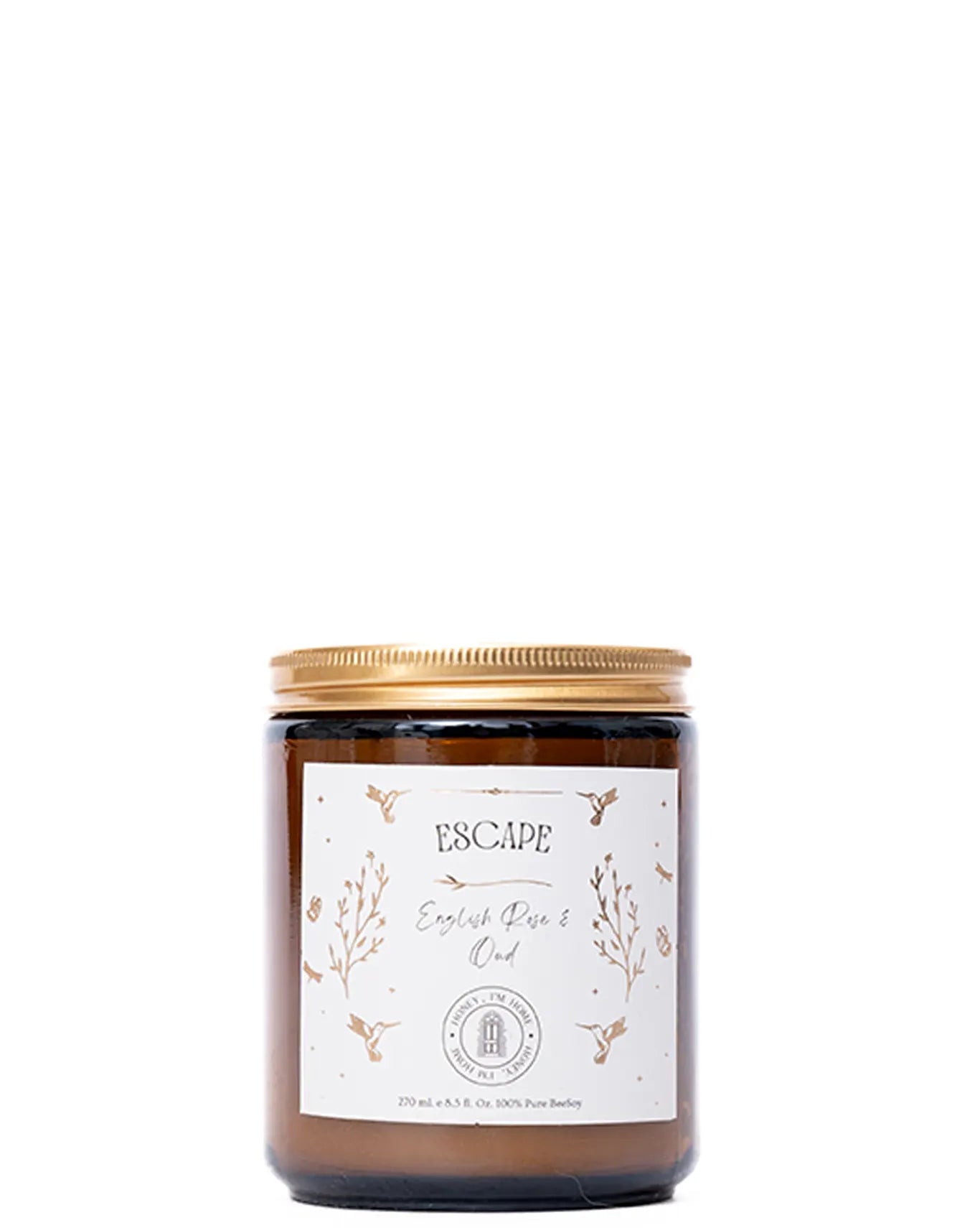 honey im home Escape - English Rose & Oud Candle (Medium) cult