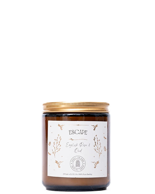 honey im home Escape - English Rose & Oud Candle (Medium) cult