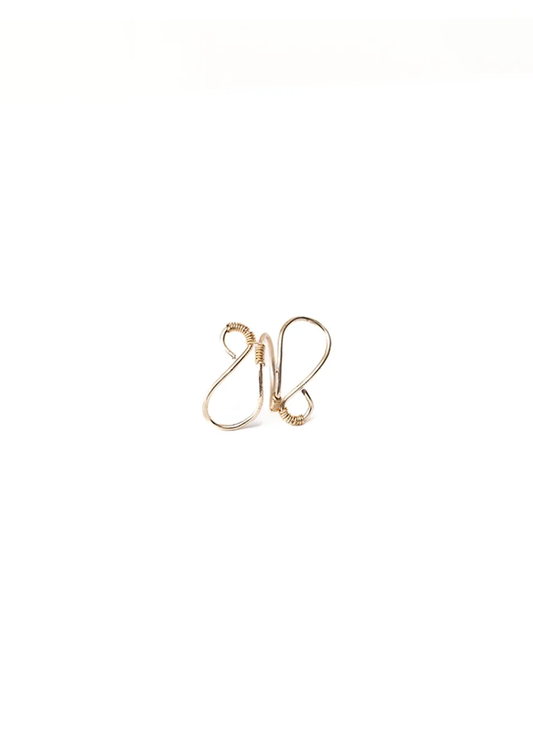 Gold Curve Weave Ring