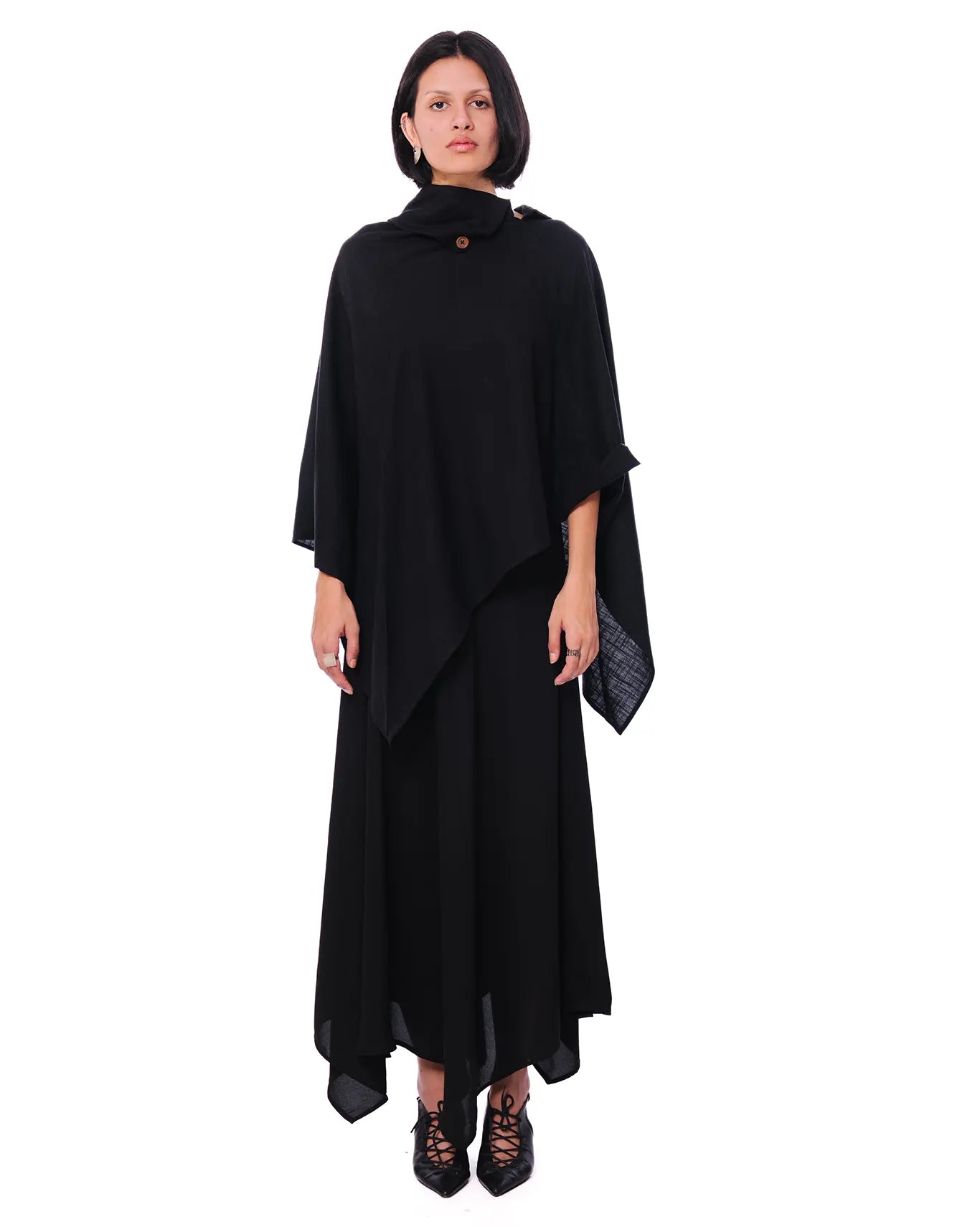 inclusivitee black stone poncho cult store pakistan