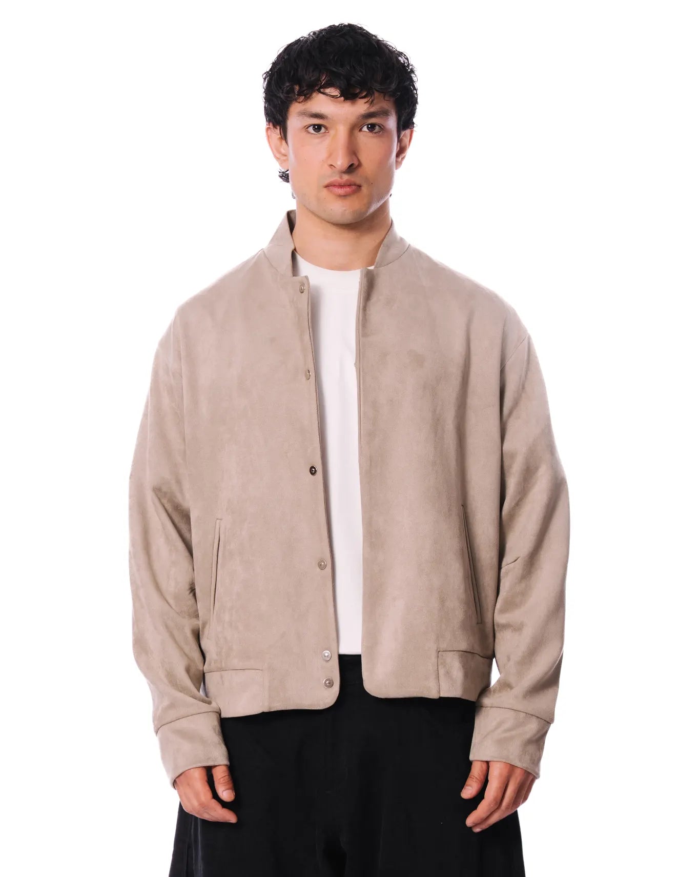 Koyo Suede Varsity Jacket Silver Grey Cult Store Pakistan
