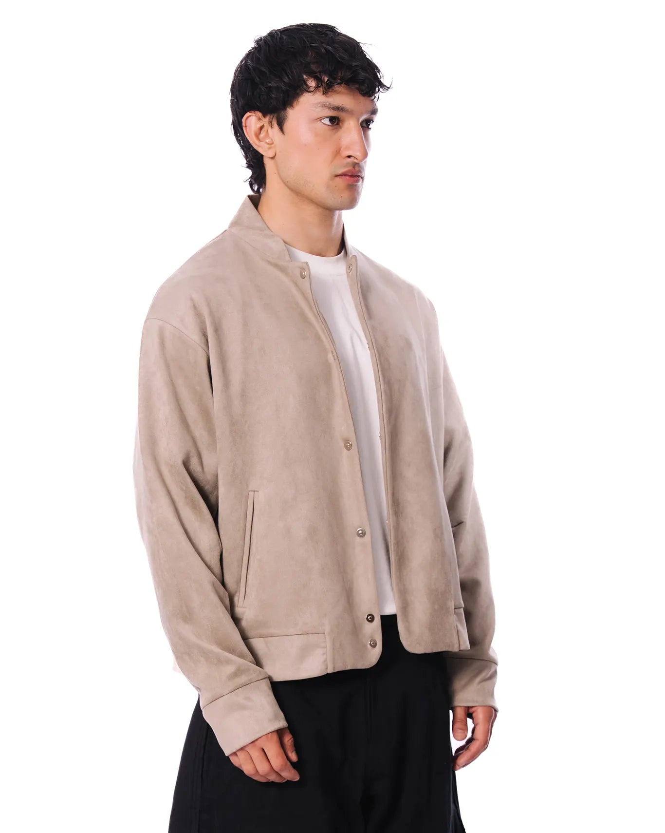 Koyo Suede Varsity Jacket Silver Grey Cult Store Pakistan