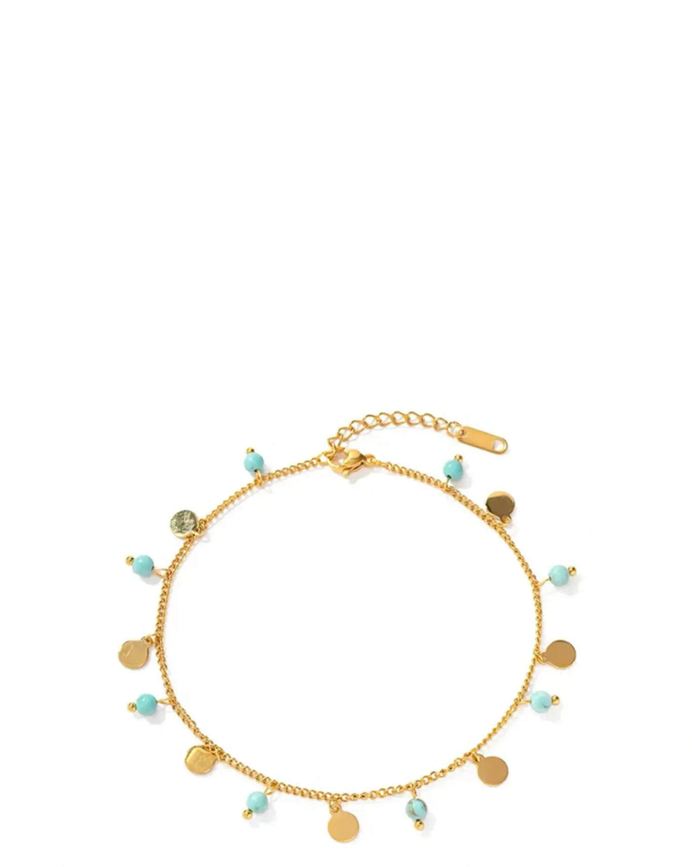 mish and co Gold Aqua Marine Anklet cult store karachi pk