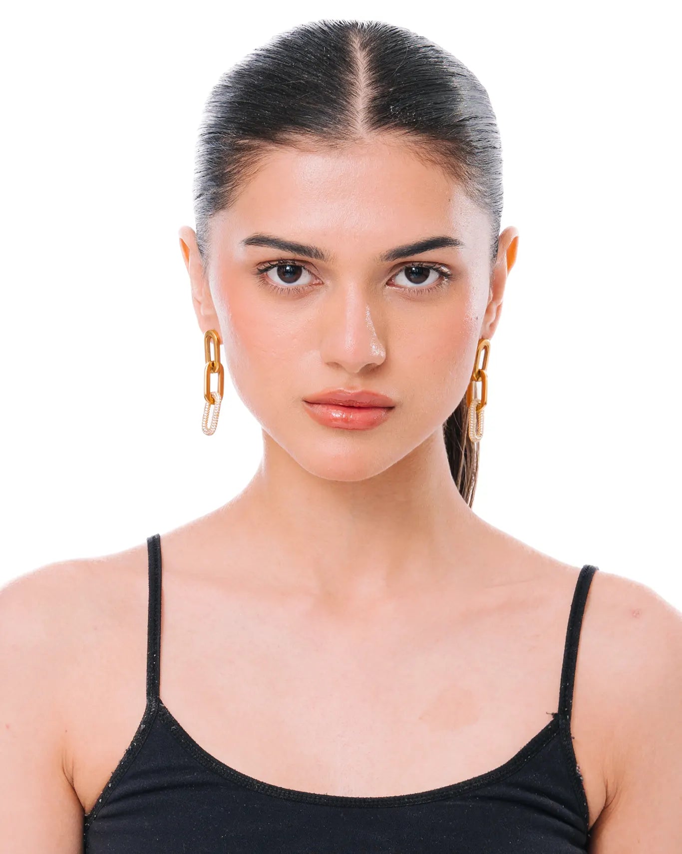 mish and co Gold Bold Paperclip Earrings cult store pk womens jewelry