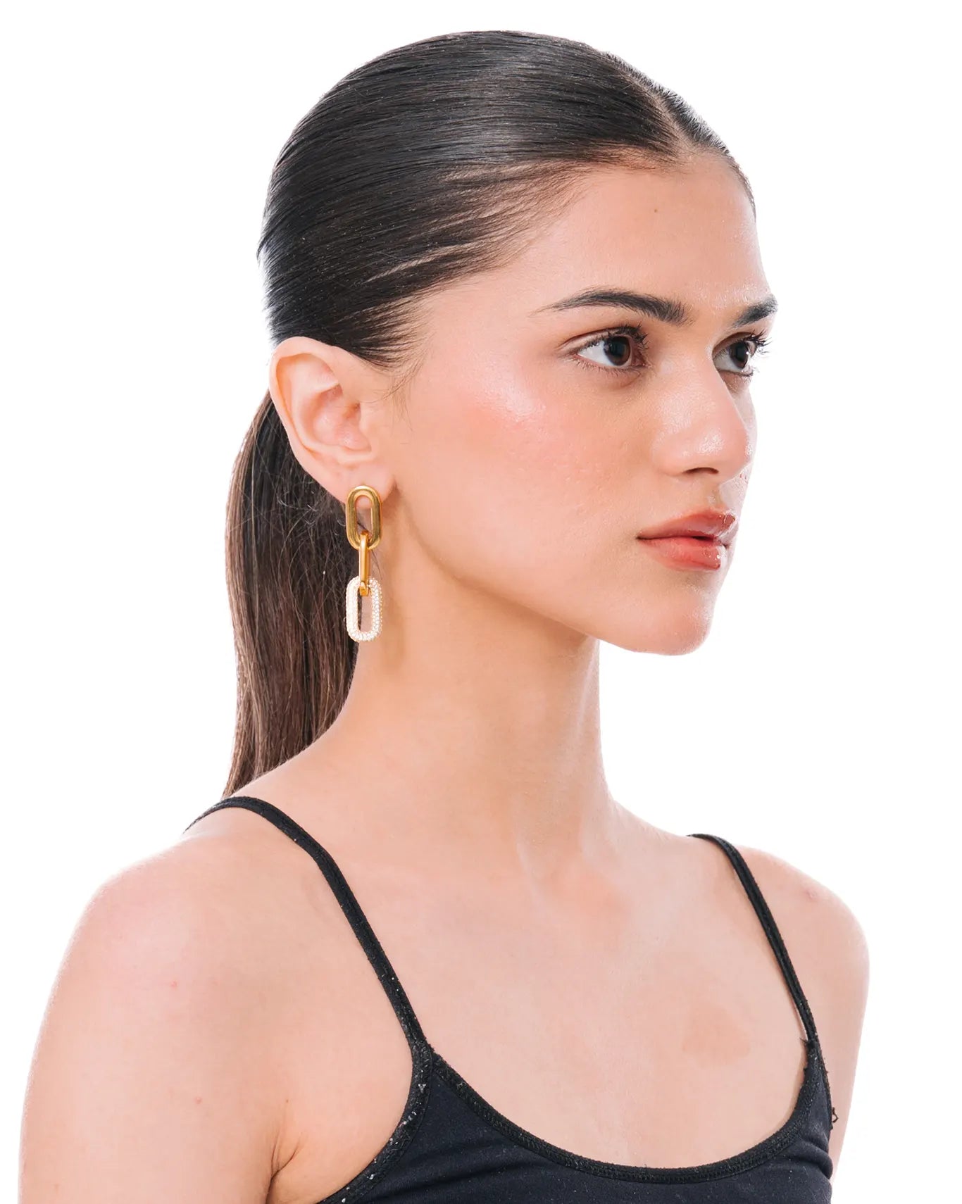 mish and co Gold Bold Paperclip Earrings cult store pk womens jewelry