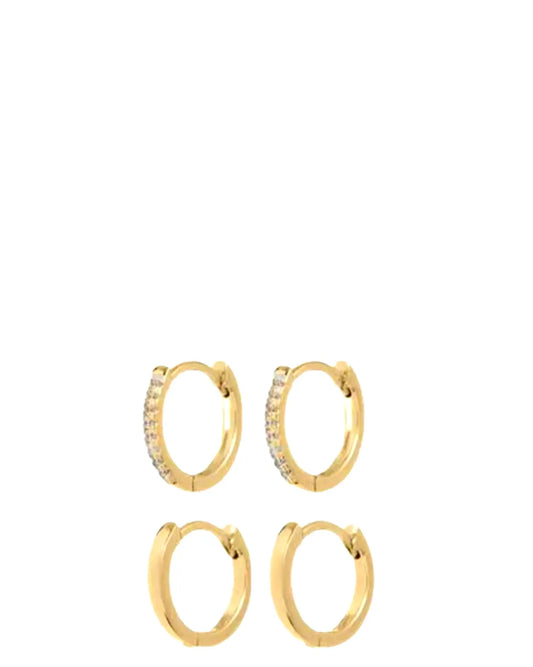 mish and co Gold Huggie Essential Bundle Earrings cult store pk