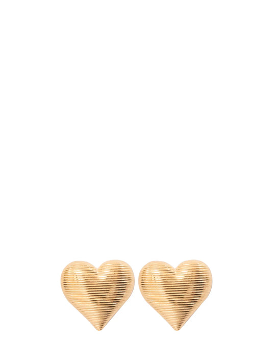 mish and co Gold Oversized Heart Studs cult pakistan