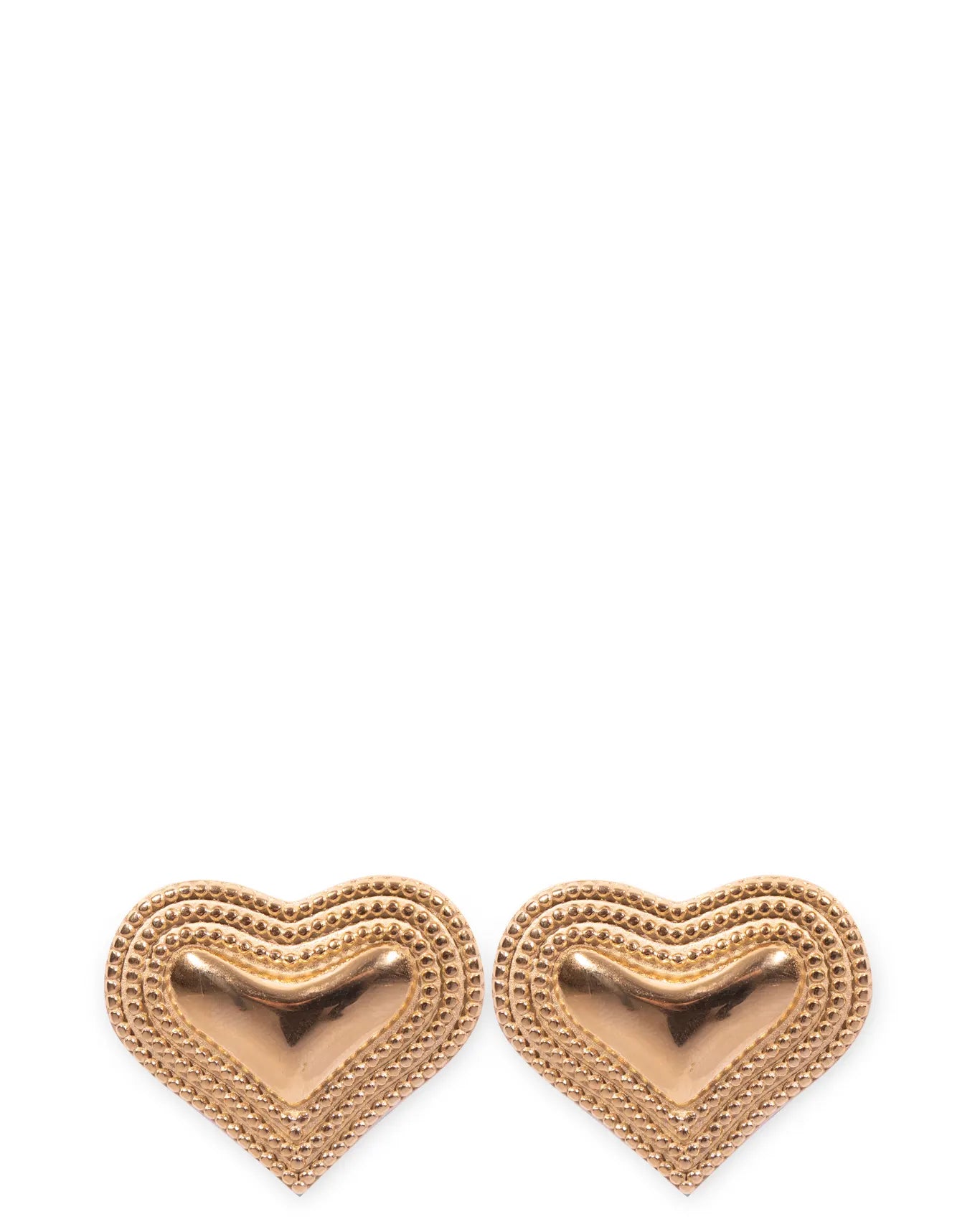 Mish & Co Gold Gold Texture Heart Earrings - CULT - haider