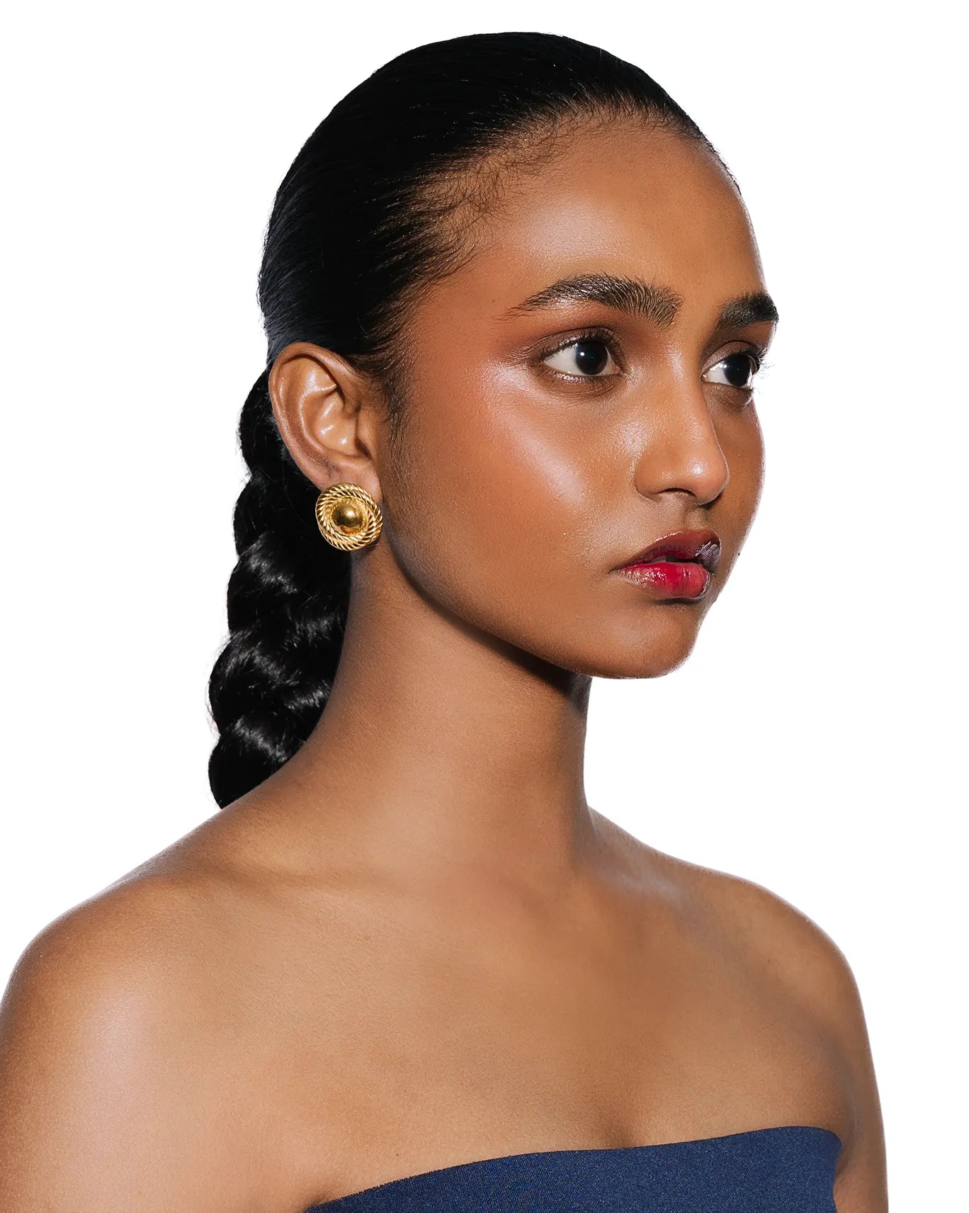 mish & co Gold Bold Braided Studs cult store pk