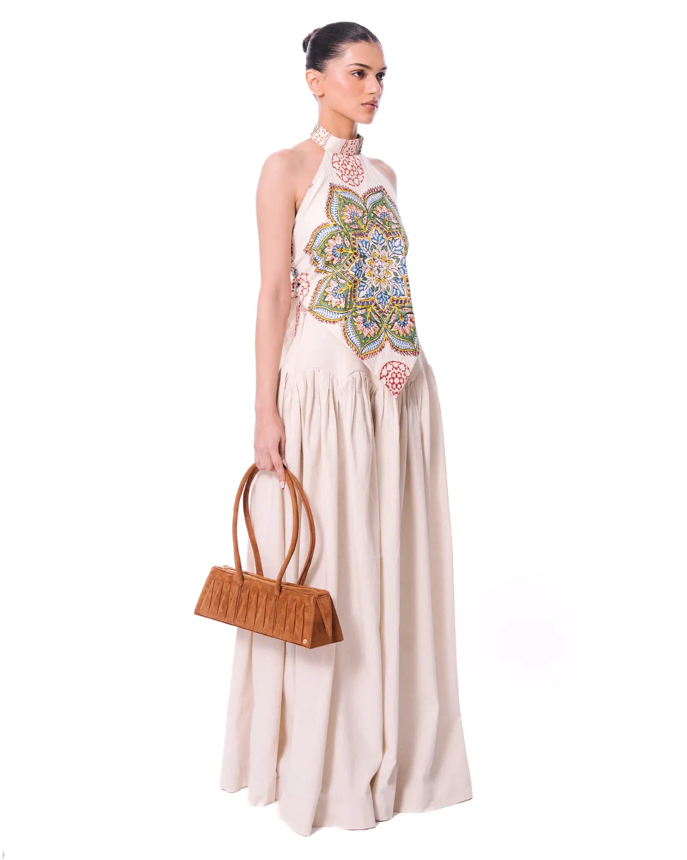My Fern Cream Cream Paneled Midi Skirt - CULT - haider