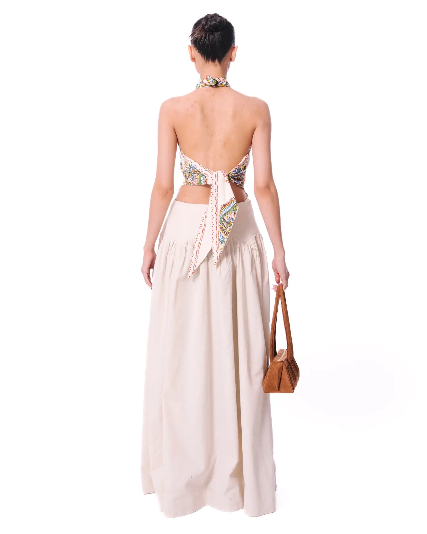 My Fern Cream Cream Paneled Midi Skirt - CULT - haider