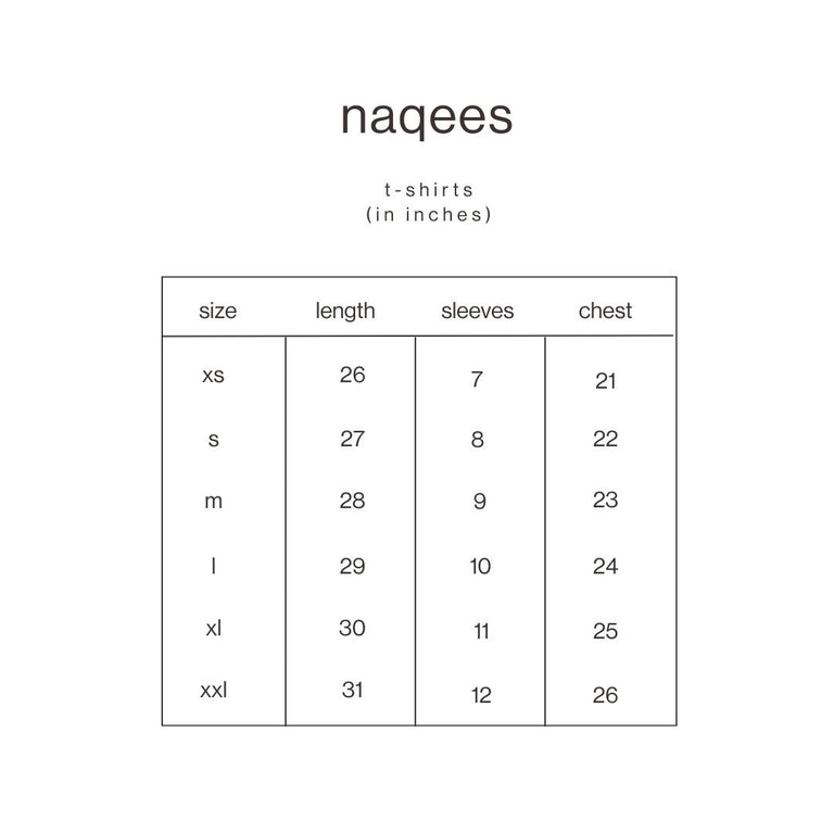 Size Guide for White Essential Tee