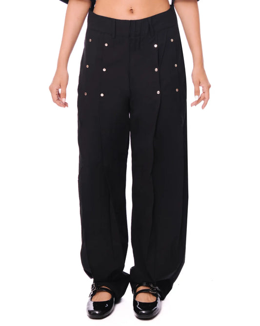 naqees Black Pleated Pants women cult store karachi pakistan
