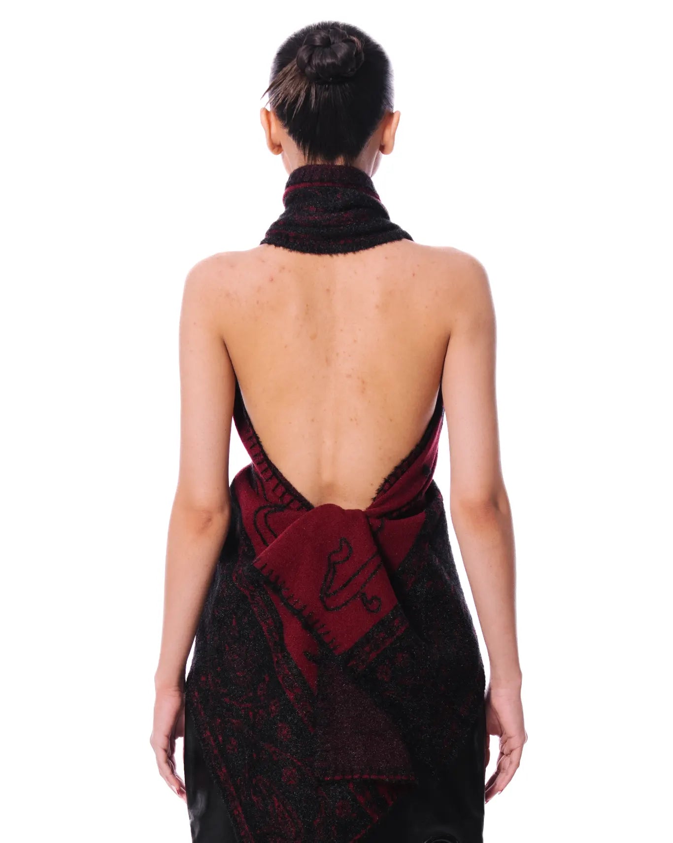 Naqees Maroon Maroon Wool Scarf - CULT - haider