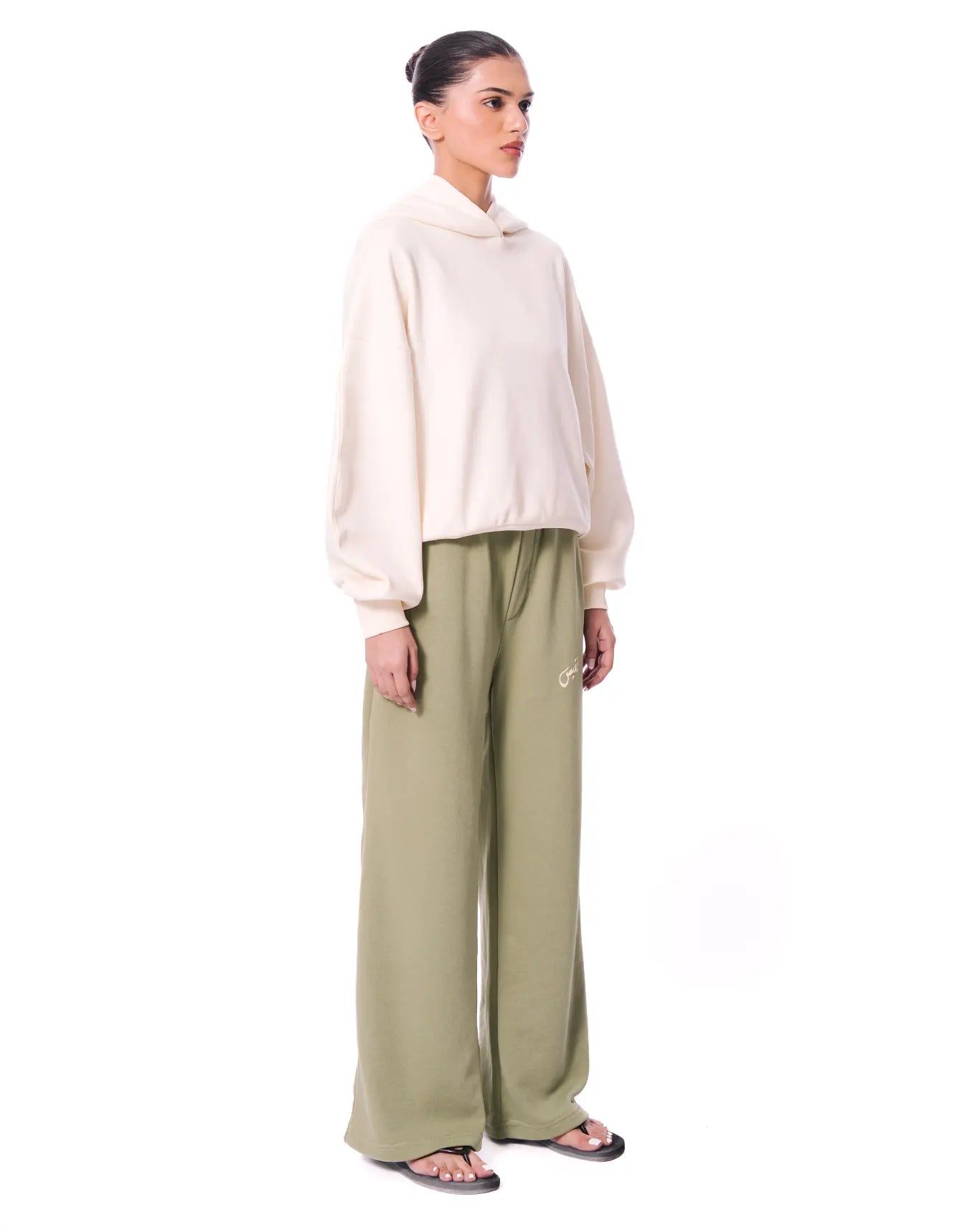 Naqees Green Matcha Terry Trousers - CULT - haider