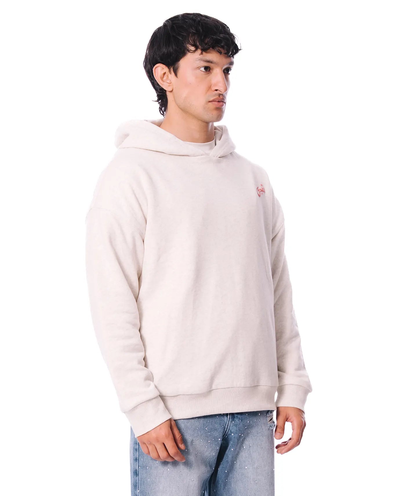 Naqees White Oatmeal Reversible Hoodie - CULT - haider