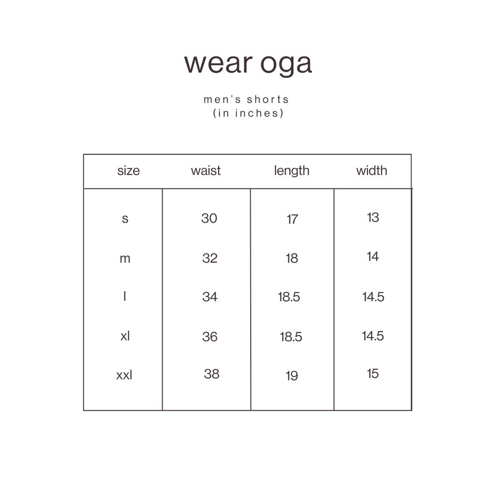 Size Guide for Camel Wool Shorts