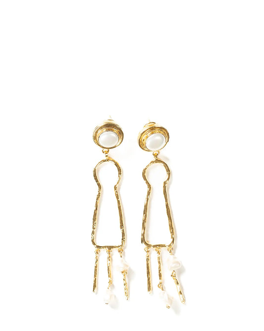 project 1959 Gold Pearl Keyhole Earrings cult store karachi pakistan
