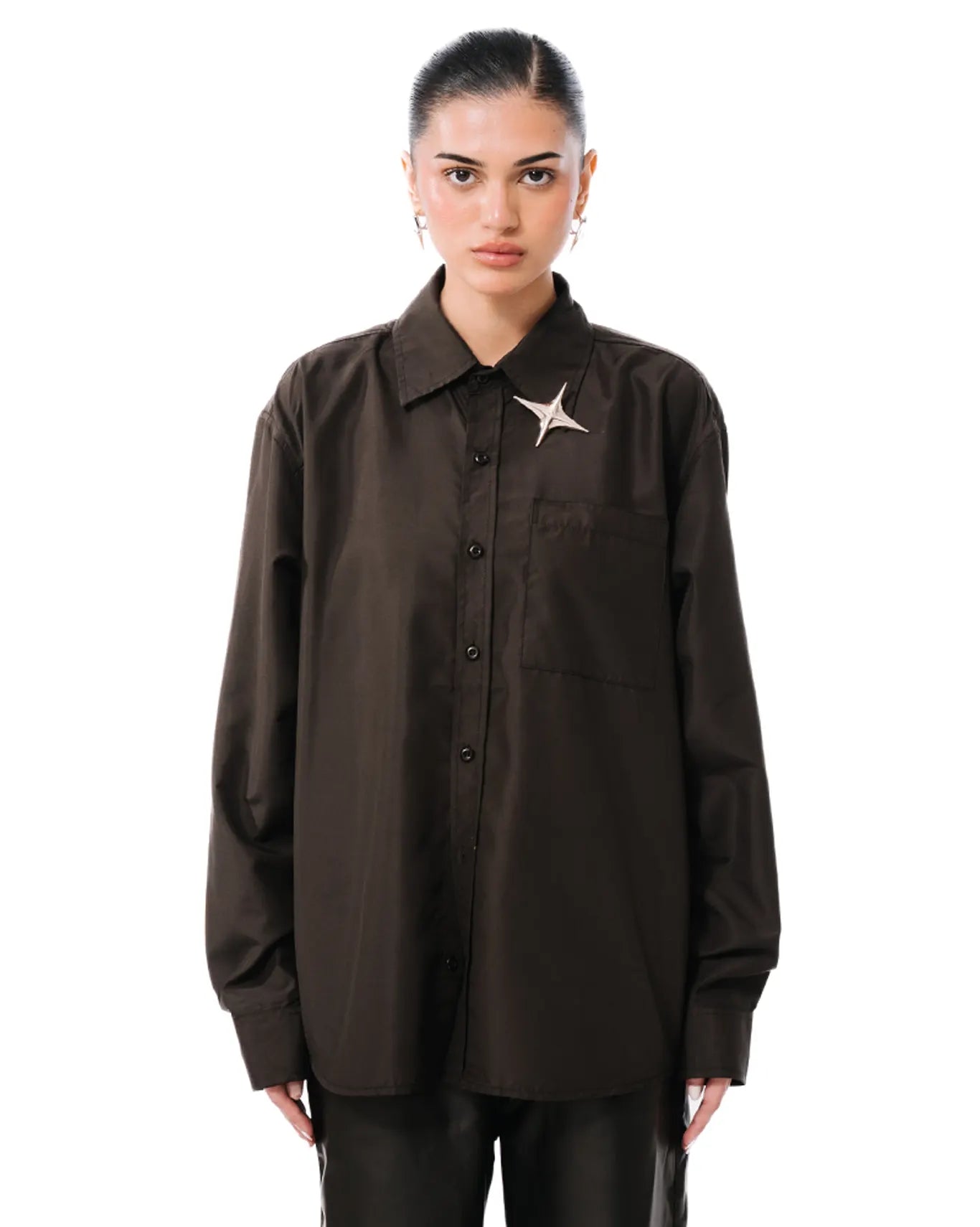 raa-ay Black Oversized Button Down cult store khi 